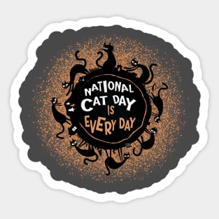 National Cat Day is every day. Sticker